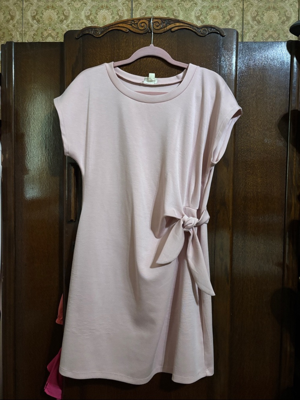 Nicole Miller Blush Pink Side-Tie Mini Dress